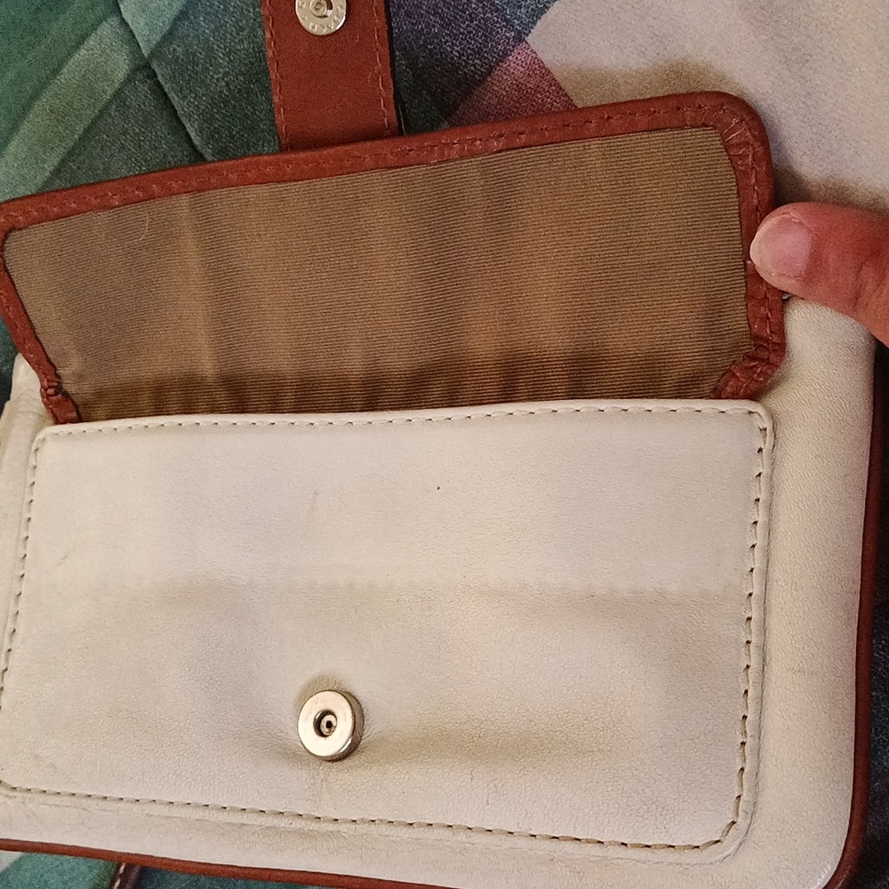 COACH White Saddle Leather Wristlet F40873 SWTSD Buckle Flap Clutch - Picture 6 of 9